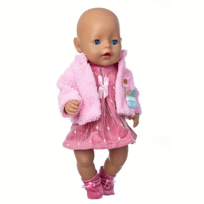 Pink Suit Socks Doll Clothes Fit For 17in Doll Not Include Doll