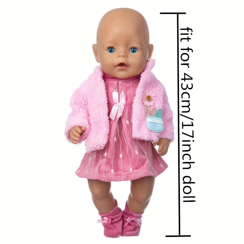Pink Suit Socks Doll Clothes Fit For 17in Doll Not Include Doll