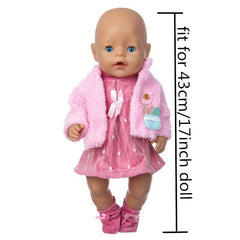 Pink Suit Socks Doll Clothes Fit For 17in Doll Not Include Doll
