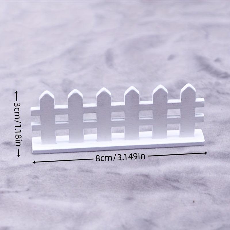 1pc Dollhouse Wooden Fence Micro Landscape Decoration