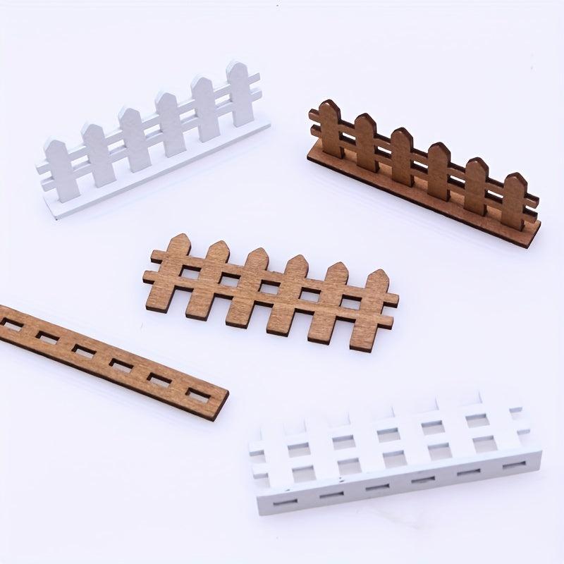 1pc Dollhouse Wooden Fence Micro Landscape Decoration