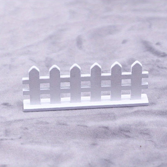 1pc Dollhouse Wooden Fence Micro Landscape Decoration