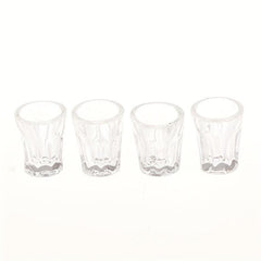 4pcs Mini Resin Transparent Cup Dollhouse Accessories