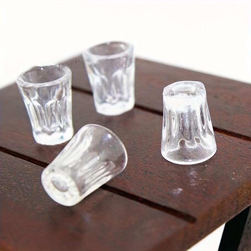 4pcs Mini Resin Transparent Cup Dollhouse Accessories