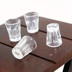 4pcs Mini Resin Transparent Cup Dollhouse Accessories