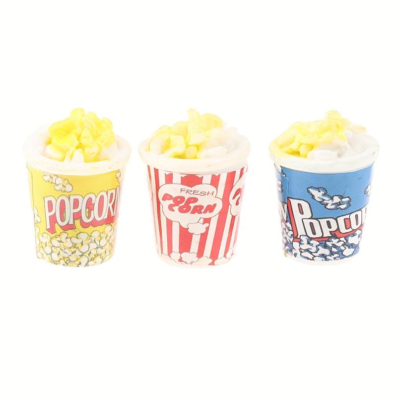 4pcs Dollhouse Popcorn Pretend Play Simulative Food Model DIY Toy