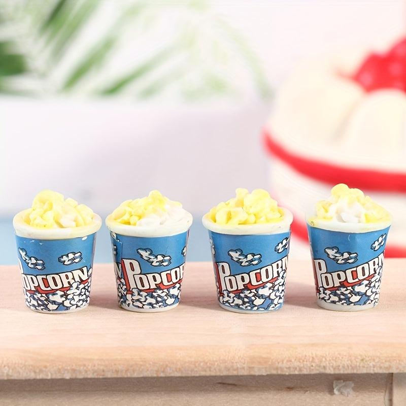 4pcs Dollhouse Popcorn Pretend Play Simulative Food Model DIY Toy
