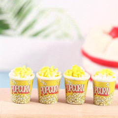 4pcs Dollhouse Popcorn Pretend Play Simulative Food Model DIY Toy