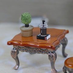 Mini Retro Table and Chair Decoration for Dollhouse