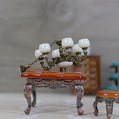 Mini Retro Table and Chair Decoration for Dollhouse