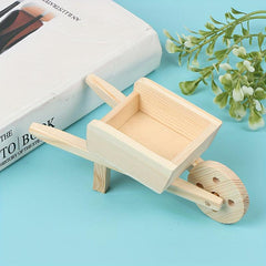 Dollhouse Wooden Wheelbarrow Decor Toys