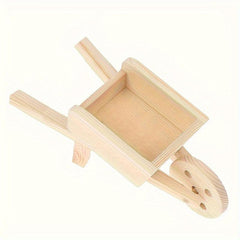 Dollhouse Wooden Wheelbarrow Decor Toys