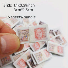 150 Sheets Dollhouse Banknote Models Dollars Pounds Toy Gift