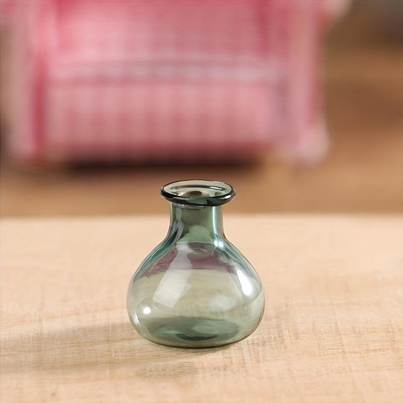 1:12 Dollhouse Glass Vase, Flower Arranger, Storage Jar, Home Garden Decor