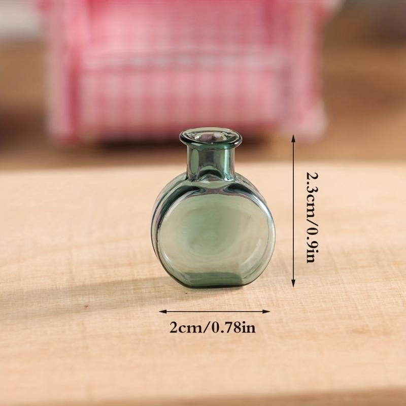 1:12 Dollhouse Glass Vase, Flower Arranger, Storage Jar, Home Garden Decor