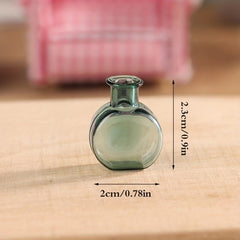 1:12 Dollhouse Glass Vase, Flower Arranger, Storage Jar, Home Garden Decor