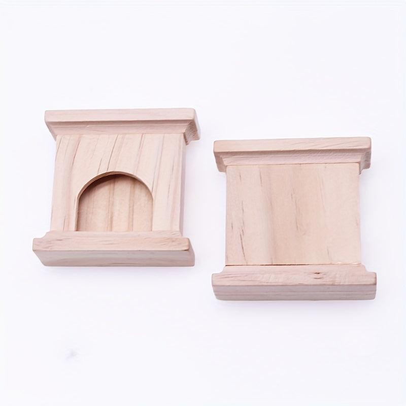 Wooden Fireplace Scene Furniture Toy for Kids