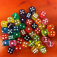 10Pcs 14mm Acrylic Transparent 6-Sided Dice Set