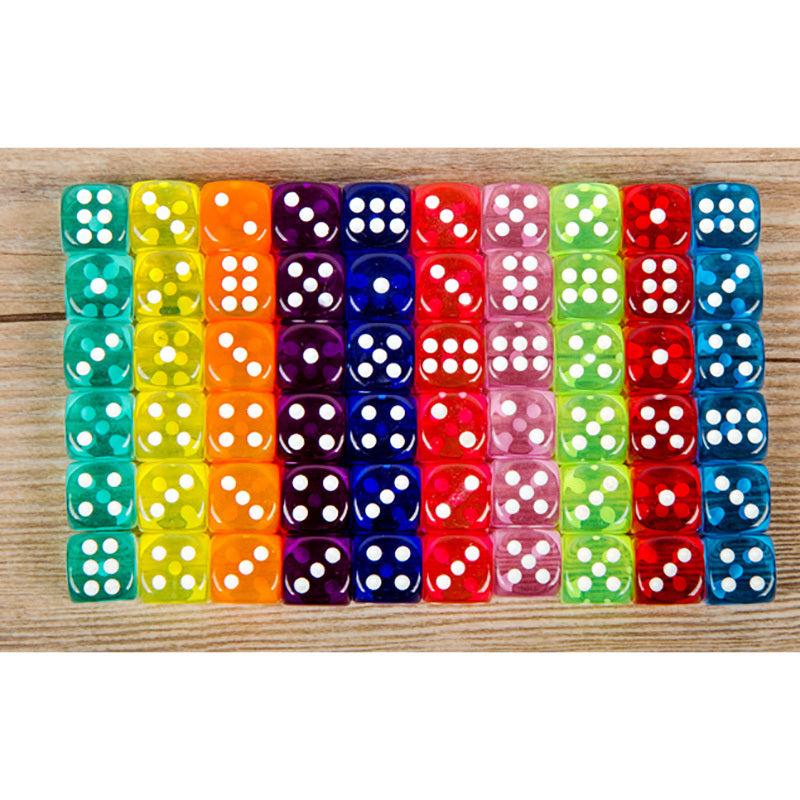 10Pcs 14mm Acrylic Transparent 6-Sided Dice Set