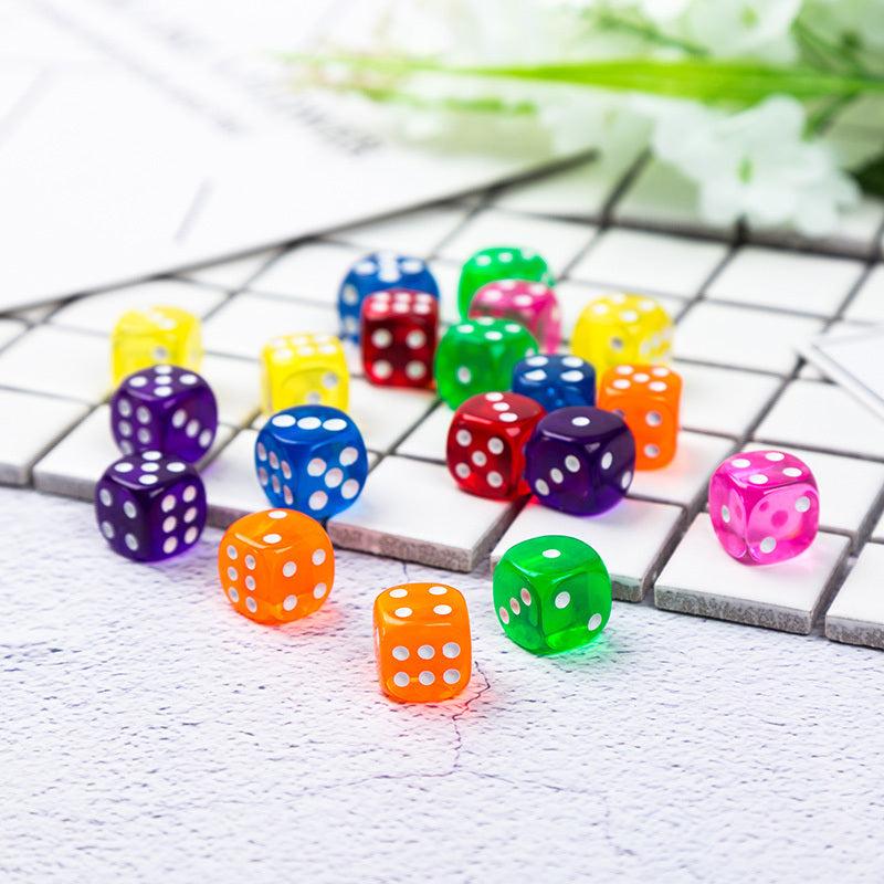 10Pcs 14mm Acrylic Transparent 6-Sided Dice Set