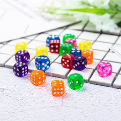10Pcs 14mm Acrylic Transparent 6-Sided Dice Set