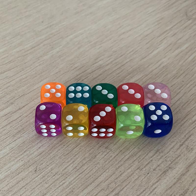 10Pcs 14mm Acrylic Transparent 6-Sided Dice Set