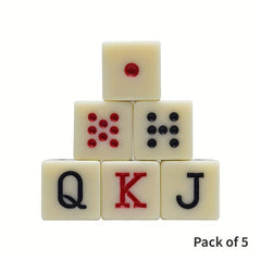 5pcs 16mm Square Corner Teeth Yellow Acrylic Dice Poker Ivory Dice