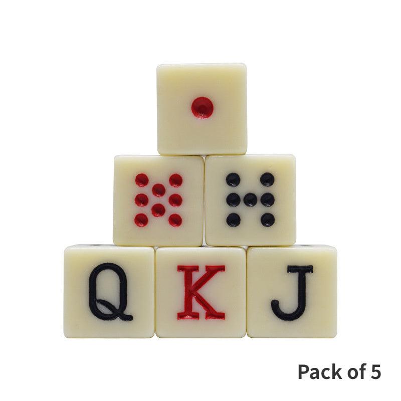 5pcs 16mm Square Corner Teeth Yellow Acrylic Dice Poker Ivory Dice
