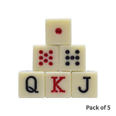 5pcs 16mm Square Corner Teeth Yellow Acrylic Dice Poker Ivory Dice