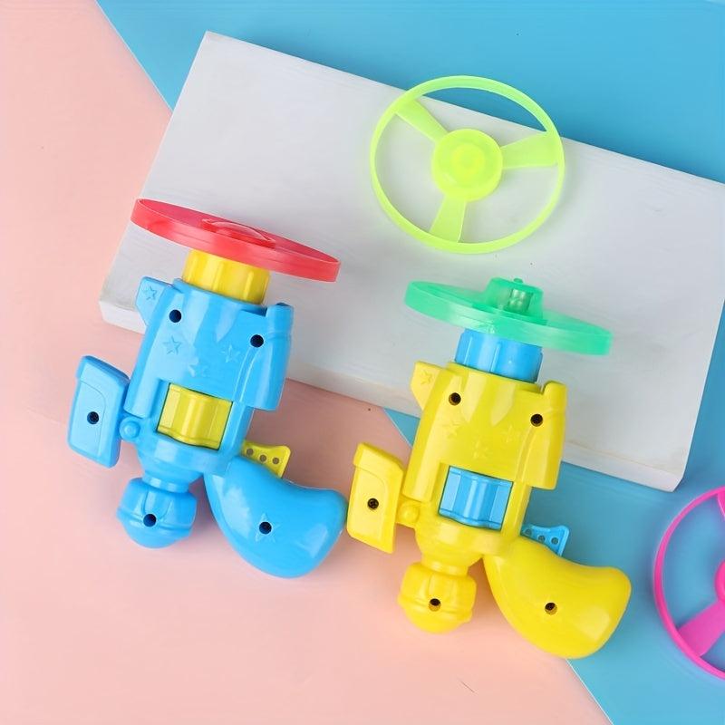 Luminous Flying Saucer Gun Set Toys - Launcher & 4 Saucers