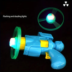 Luminous Flying Saucer Gun Set Toys - Launcher & 4 Saucers