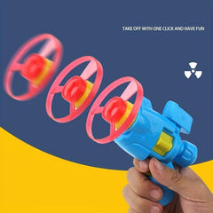 Luminous Flying Saucer Gun Set Toys - Launcher & 4 Saucers