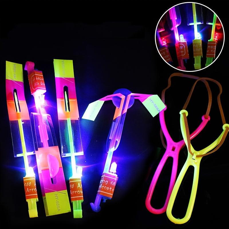 5pcs Luminous Flying Arrow Slingshot Toy Outdoor Interactive Fun