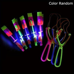 5pcs Luminous Flying Arrow Slingshot Toy Outdoor Interactive Fun