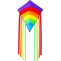 Colorful Rainbow Kite with Tail Streamer - Outdoor Fun for Kids and Parents