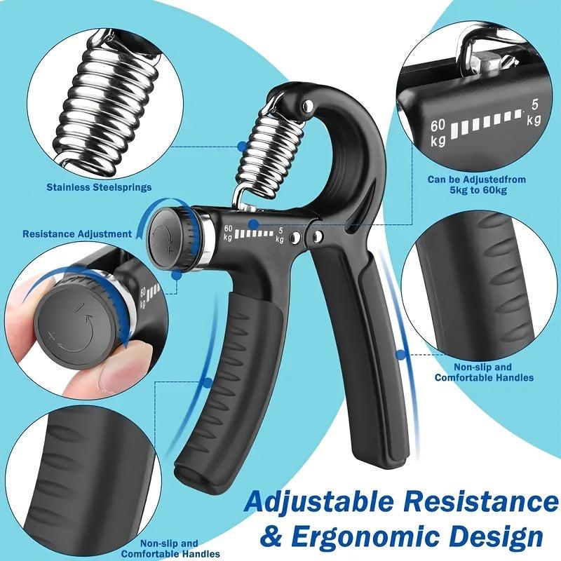 Adjustable Grip Strength Trainer 11-132lbs Forearm Hand Exerciser