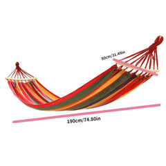 Rainbow Canvas Hammock with Rope Swing for Kids