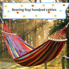 Rainbow Canvas Hammock with Rope Swing for Kids