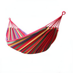 Rainbow Canvas Hammock with Rope Swing for Kids