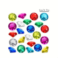 40pcs Diving Gems Pool Toys Large Acrylic Gems Pirate Treasure Chest