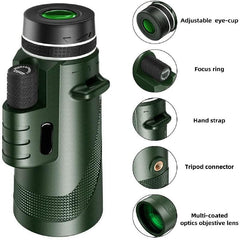80x100 HD Monocular Telescope for Bird Watching Stargazing Camping Hiking Travel