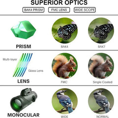 80x100 HD Monocular Telescope for Bird Watching Stargazing Camping Hiking Travel