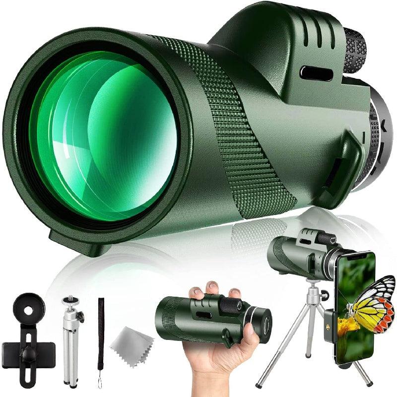 80x100 HD Monocular Telescope for Bird Watching Stargazing Camping Hiking Travel