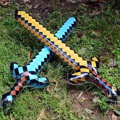 2pcs Gem Sword Golden Sword Inflatable Toys Halloween Decoration Family Games
