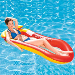 Inflatable Lounge Chair with Net Float, Red