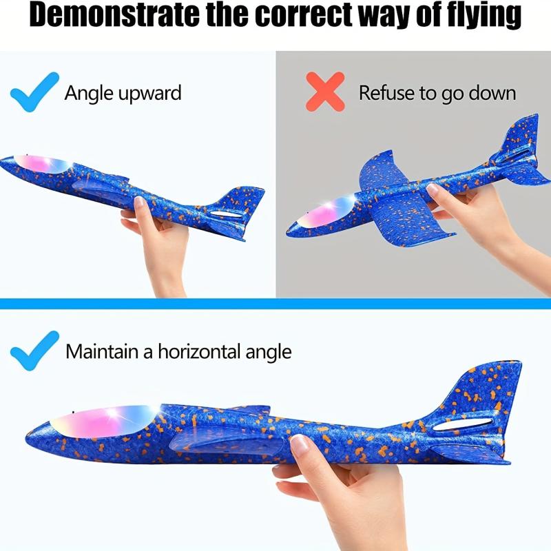 2 Pack Large Foam Airplane Toys - Outdoor Flying Glider for Kids