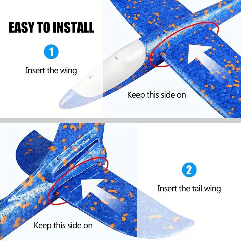 2 Pack Large Foam Airplane Toys - Outdoor Flying Glider for Kids