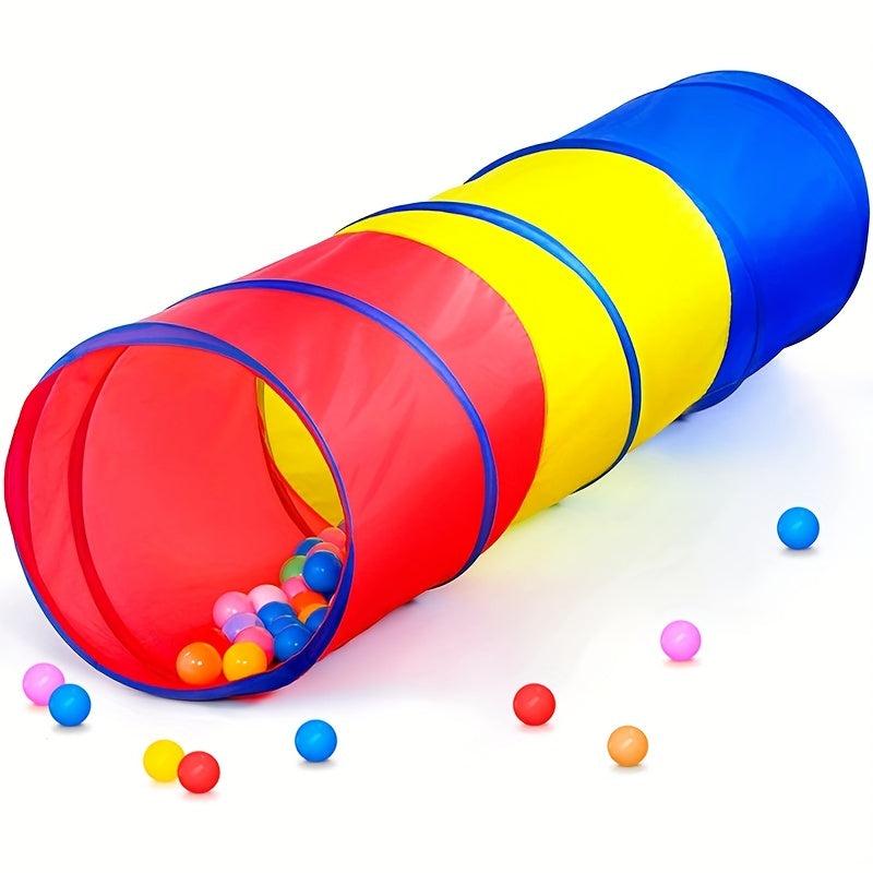 Kids Pop Up Play Tunnel Tent Red Yellow
