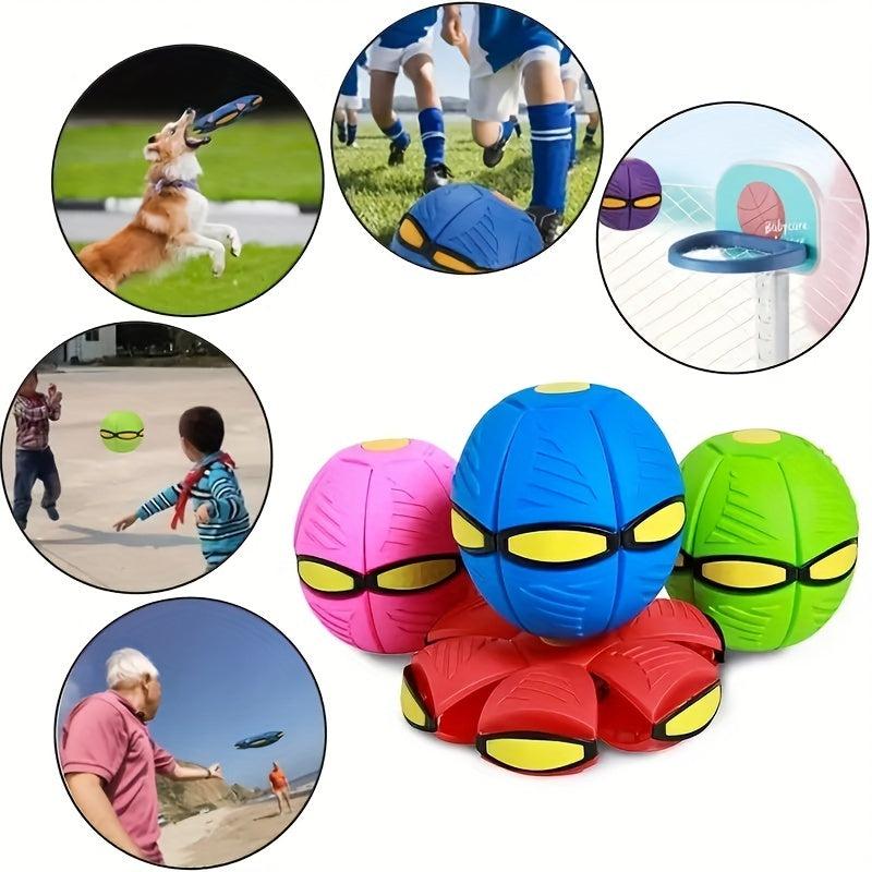 Kids Luminous Bouncing Ball Magic Flying Saucer Deformation Ball