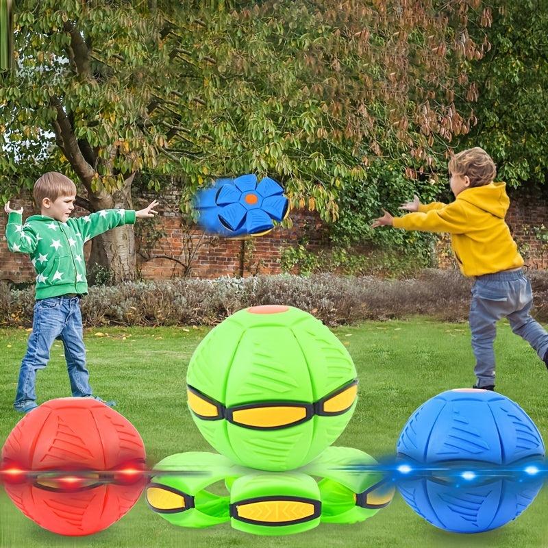 Kids Luminous Bouncing Ball Magic Flying Saucer Deformation Ball